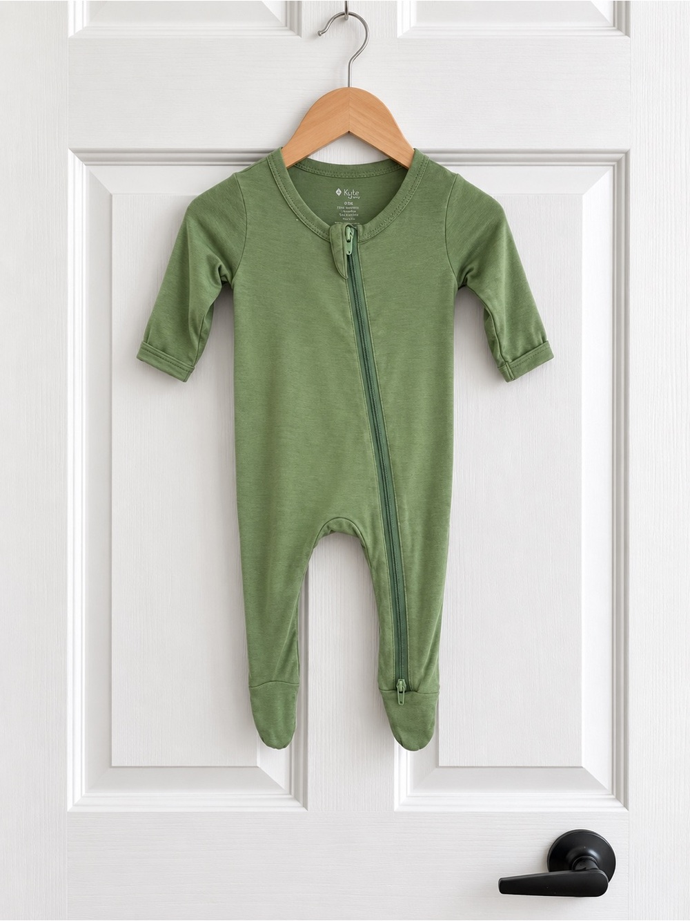 Kyte Baby Preemie Sage Green Bamboo Zipper Footie Sleeper